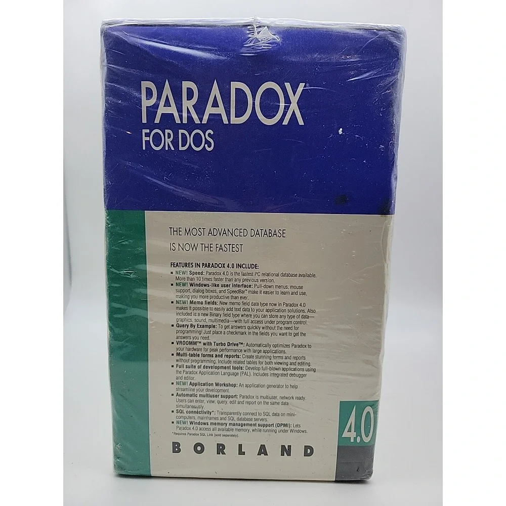 Vintage Borland Paradox for DOS 4.0 database software 3.5